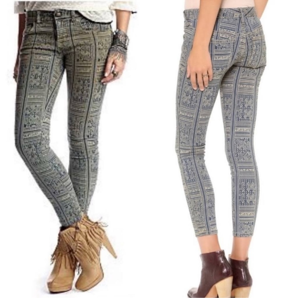 Free people Isla Batik Boho Skinny Jeans